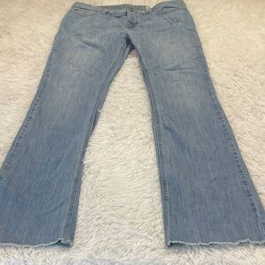 GYPSY SOULE Light Blue Women's Jeans LIGHTLY DISTRESSED SIZE 31 LONG BUTTON FLY
